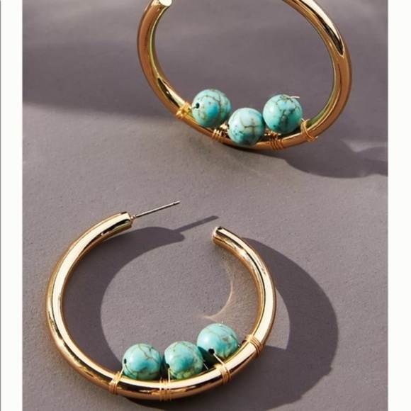Anthropologie Embellished Hoop Earrings - Picture 1 of 2